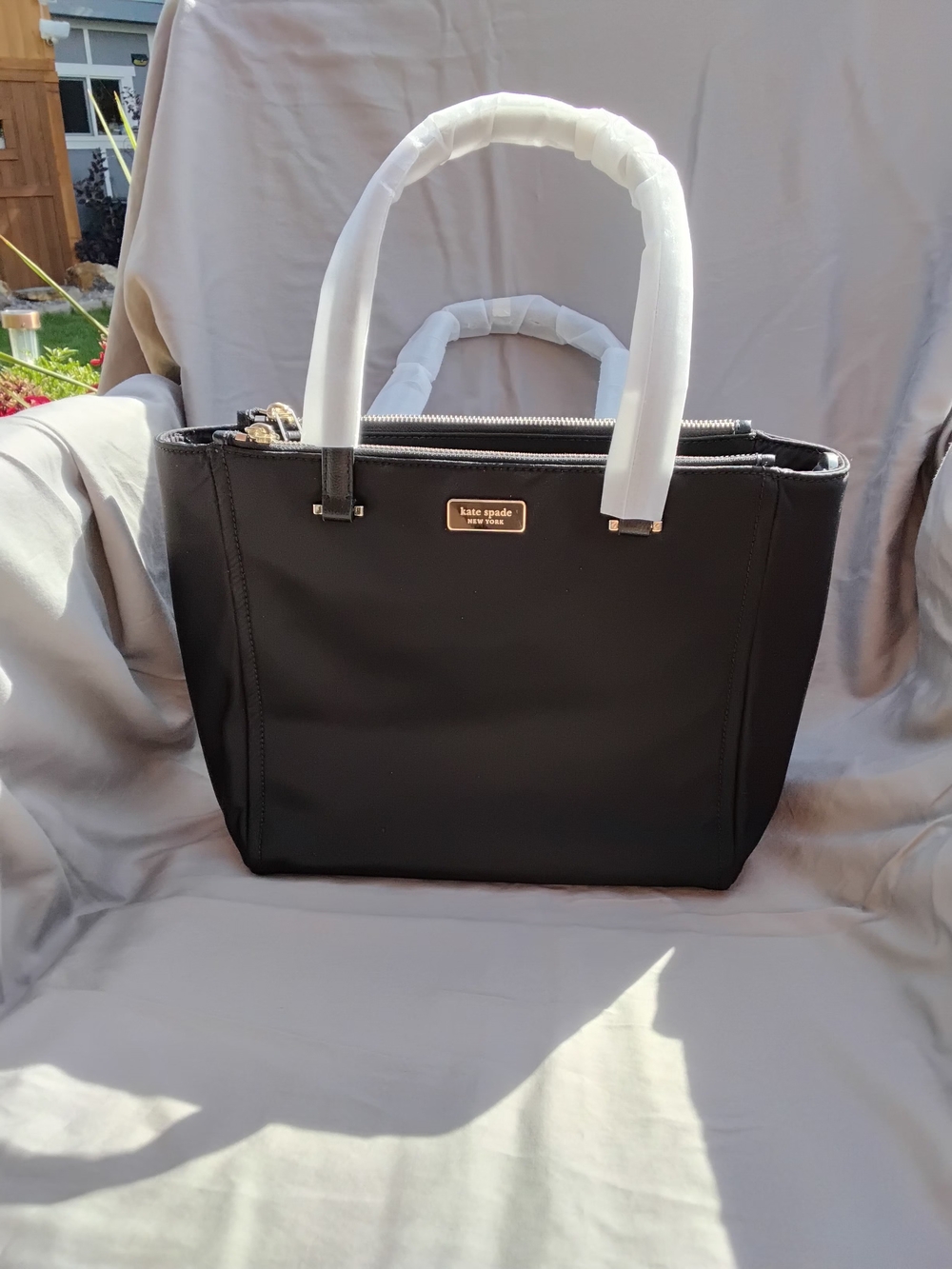 kate spade Dawn Black Satchel with Gold Logo Plate - Picture 2 of 11